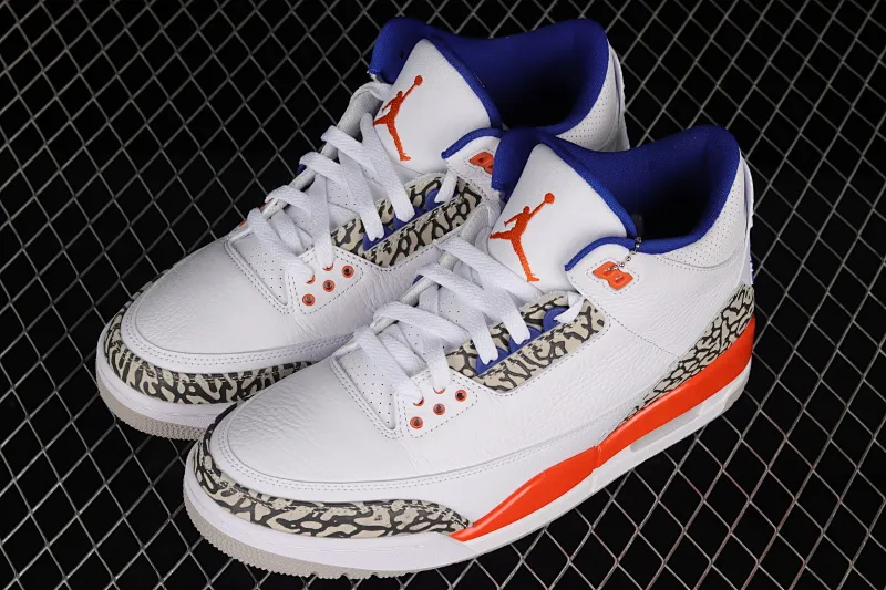 All categories Air Jordan Jordan series basketball shoes Air Jordan 3 pure original version Air Jordan 3 Retro "Knicks" AJ3 Joe 3 Knicks color matching 136064-148